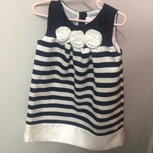 Navy and white striped dress